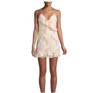 Lovers + Friends Pink and Cream Lace Dress